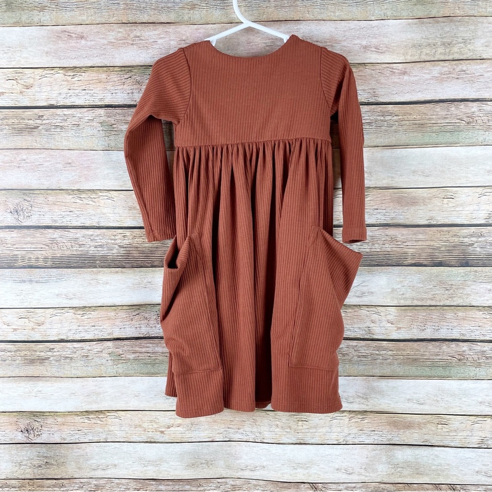 Remie Girl Ribbed Long Sleeve Dress Size 3T